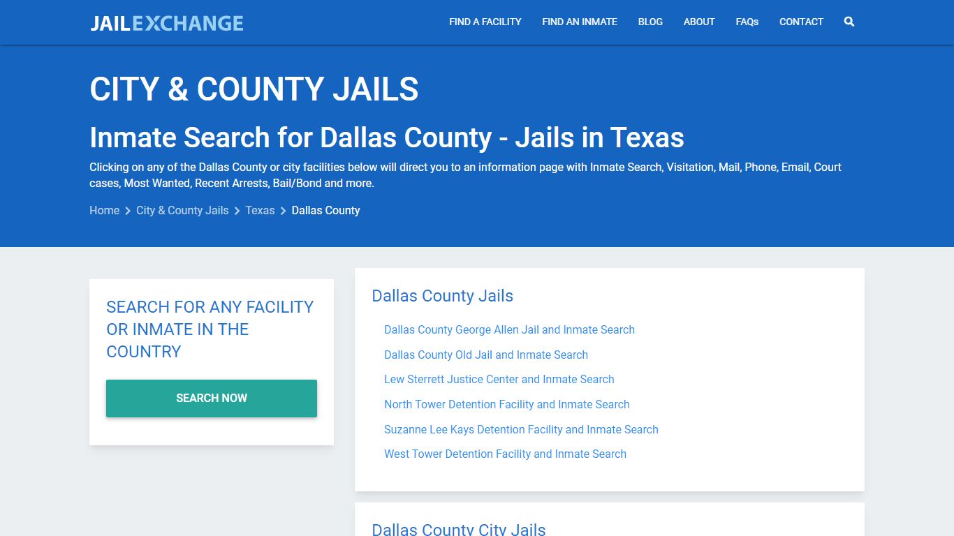 Inmate Search for Dallas County | Jails in Texas - Jail Exchange